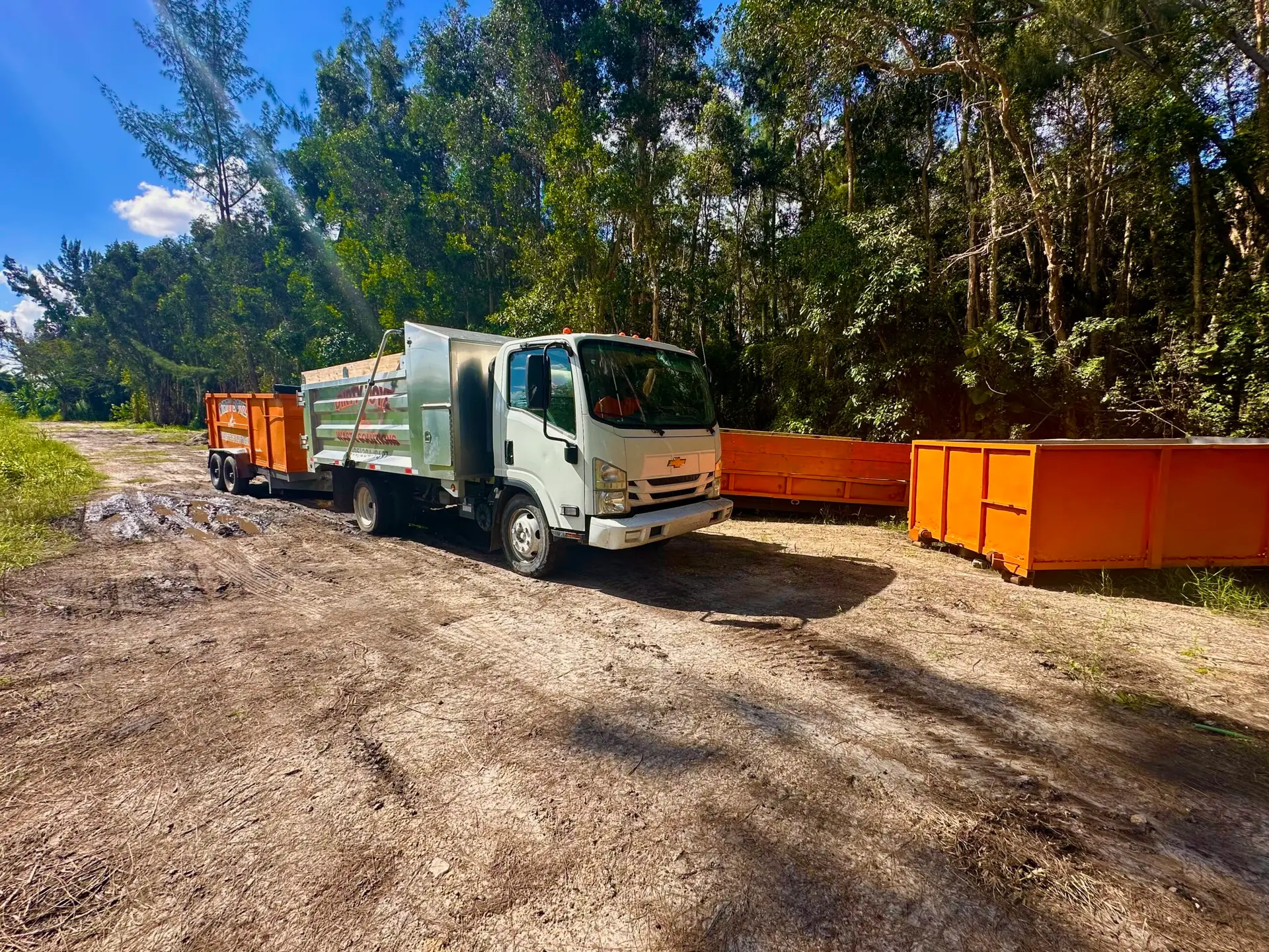 Dirty Boyz job site — junk removal and dumpster rental